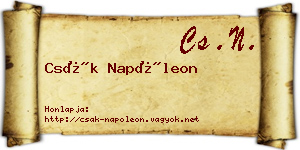 Csák Napóleon névjegykártya